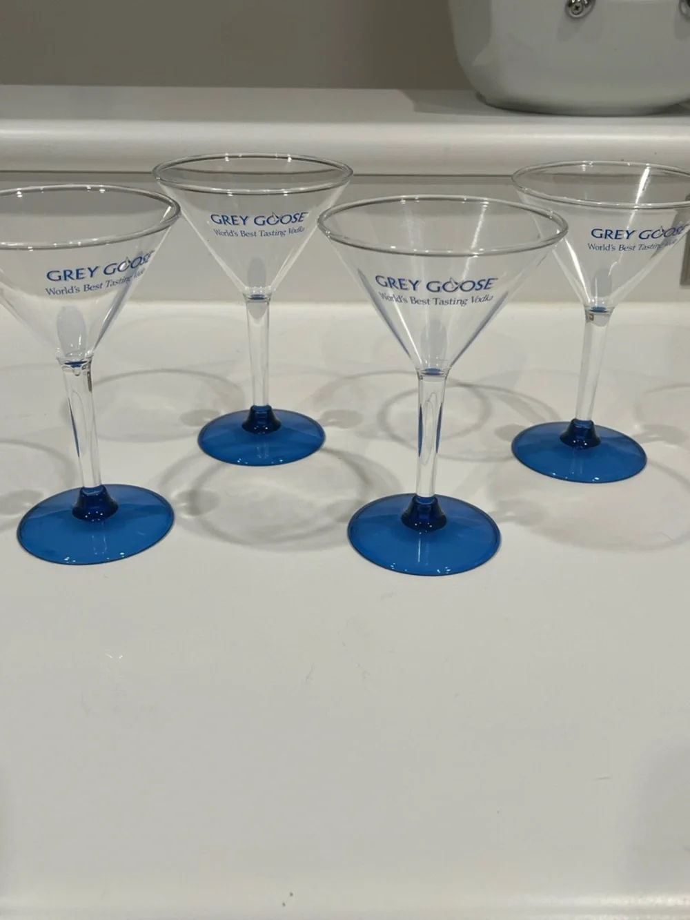 Grey Goose Blue-Base Martini Glasses